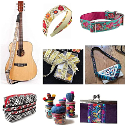 2 Rolls 2 Colors Ethnic Style Polyester Silk Grosgrain Ribbon&nbsp;OCOR-GF0003-68