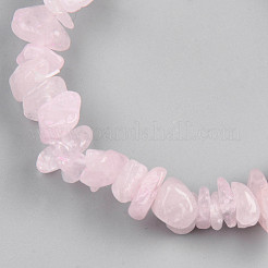 Unisex Chip Natural Rose Quartz Beaded Stretch Bracelets&nbsp;BJEW-S143-25