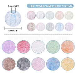 1000Pcs 10 Colors Crackle Glass Beads Strands&nbsp;GLAA-PH0001-66
