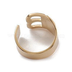 Ion Plating(IP) 304 Stainless Steel Initial Letter B Open Cuff Rings for Women&nbsp;RJEW-G285-17G