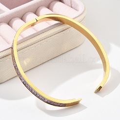 304 Stainless Steel Rhinestone Bangles for Women&nbsp;BJEW-Z092-02G