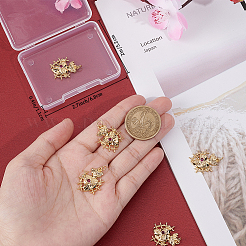 6Pcs Rack Plating Brass Micro Pave Cubic Zirconia Pendants&nbsp;KK-BBC0009-57