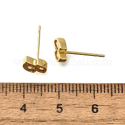 Horse Eye Brass Micro Pave Clear Cubic Zirconia Stud Earrings&nbsp;EJEW-R018-09G