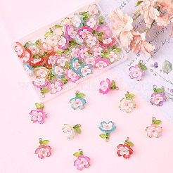 50Pcs 5 Colors Transparent Acrylic Pendants&nbsp;TACR-SC0001-50