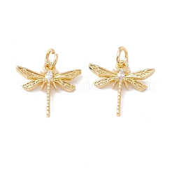 Brass Micro Pave Clear Cubic Zirconia Pendants&nbsp;KK-G415-03G