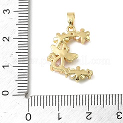 Brass Micro Pave Clear Cubic Zirconia Pendants&nbsp;KK-E804-07G-A