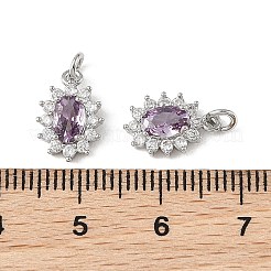 SHEGRACE Brass Micro Pave Cubic Zirconia Pendants&nbsp;XGRQ2O700-446E-P