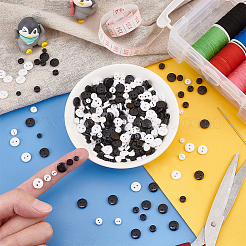 600Pcs 6 Style Nylon & Resin Tiny Button Sets&nbsp;BUTT-FG0001-18