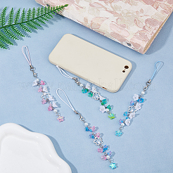 4Pcs Glass & Acrylic Mobile Straps&nbsp;HJEW-HS00013