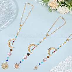 3Pcs 3 Colors Resin & Glass Pendant Decorations&nbsp;HJEW-SC0002-66