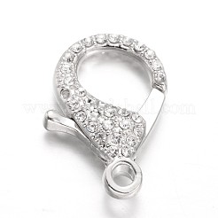 Alloy Rhinestone Lobster Claw Clasps&nbsp;PALLOY-L166-01P