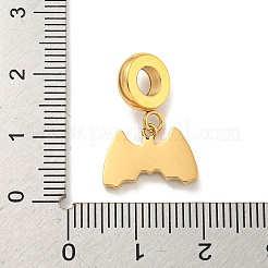 Ion Plating(IP) 304 Stainless Steel Black Enamel European Dangle Charms&nbsp;STAS-U005-35G