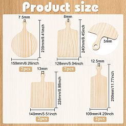 8Pcs 4 Styles Wood Big Pendants&nbsp;WOOD-FG0001-32