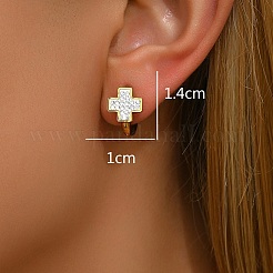 Exquisite Stainless Steel Rhinestone Hoop Earrings&nbsp;AK6534-3