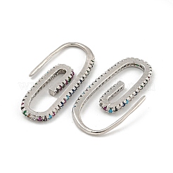 Rack Plating Brass Micro Pave Clear Cubic Zirconia Dangle Earring&nbsp;EJEW-C102-04P-02