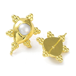 Rack Plating Brass Teardrop Stud Earring Findings&nbsp;KK-K348-10G