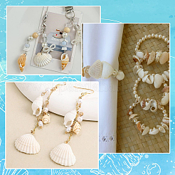 100Pcs Natural Clam Shell Pendants&nbsp;SSHEL-SC0001-53