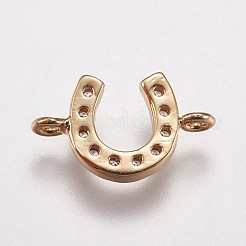 Brass Micro Pave Cubic Zirconia Links&nbsp;KK-I614-051A-G