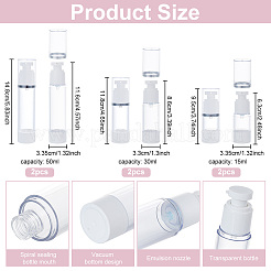 6Pcs 3 Style Empty Plastic Press Pump&nbsp;MRMJ-BC0003-30