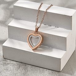 304 Stainless Steel Heart Urn Ashes Necklaces&nbsp;STAS-Z106-09RG-02