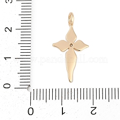Brass Pave Clear Cubic Zirconia Pendants&nbsp;KK-Q096-07A-G