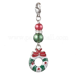 Christmas Alloy Enamel Pendant Decorations&nbsp;HJEW-TA00193