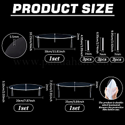 3 Bags 3 Styles Acrylic Round Dessert Display Easels&nbsp;ODIS-FG0002-16