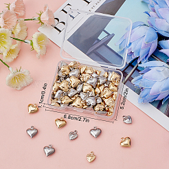 120Pcs 6 Style Stainless Steel Heart Charms&nbsp;STAS-SC0003-98