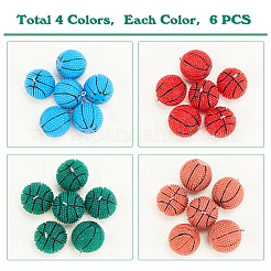 24Pcs 4 Colors Opaque Resin Pendants&nbsp;RESI-GA0001-13