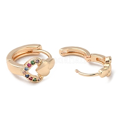 Rack Plating Brass Micro Pave Colorful Cubic Zirconia Hoop Earrings&nbsp;EJEW-P238-10KCG