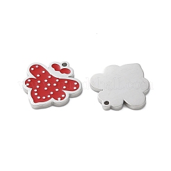 304 Stainless Steel Red Enamel Charms&nbsp;STAS-M102-63P