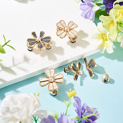 4Pcs 2 Colors Flower Alloy Enamel Adjustable Jean Button Pins&nbsp;DIY-TA0014-92