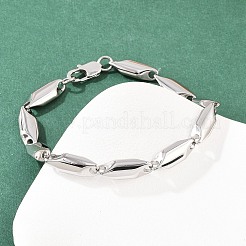 304 Stainless Steel Rhombus Link Chain Bracelets for Men Women&nbsp;BJEW-G766-03P-02