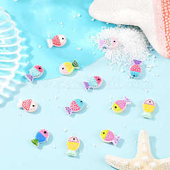 16Pcs 8 Colors Painted Glass Beads&nbsp;LAMP-PA0001-38