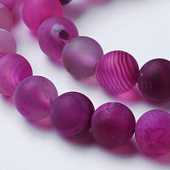 Natural Grade A Striped Agate/Banded Agate Beads Strands&nbsp;G-E478-01-6mm