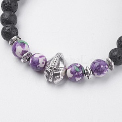 Natural Lava Rock Beads Stretch Bracelets&nbsp;BJEW-I241-16I