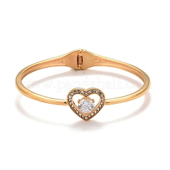 Crystal Rhinestone Heart Cuff Bangle&nbsp;STAS-D165-01G