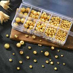 468Pcs 5 Style Brass Round Textured Spacer Beads&nbsp;KK-CJ0002-13