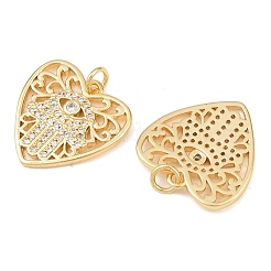 Brass Micro Pave Cubic Zirconia Pendants&nbsp;KK-L251-06G-01
