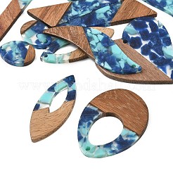 Walnut Wood & Transparent Resin Pendants&nbsp;WD-CBA583A-09