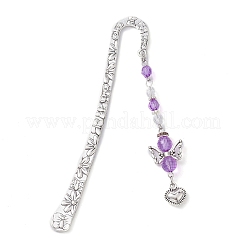 Angel Acrylic & Alloy Heart Charm Bookmarks&nbsp;AJEW-JK00317
