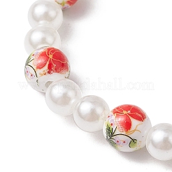 ABS Plastic Imitation Pearl Round Beads Stretch Bracelets for Women&nbsp;BJEW-JB11606-02