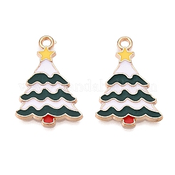 Christmas Theme Alloy Enamel Pendants&nbsp;X-ENAM-T020-10I