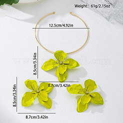 Flower Alloy Stud Earrings & Pendant Choker Sets for Women&nbsp;WGECDA8-01