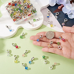 105Pcs 7 Colors Electroplate Transparent Glass Charms&nbsp;PALLOY-TAC0231