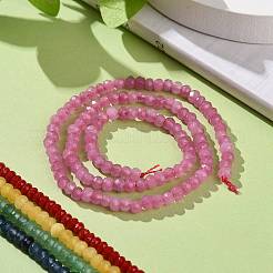 Dyed Natural Malaysia Jade Rondelle Beads Strands&nbsp;G-E316-2x4mm-M