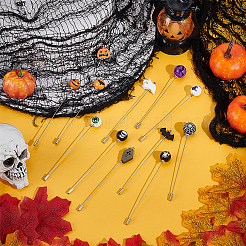 12Pcs Halloween Theme Brass Brooch&nbsp;JEWB-BC00010