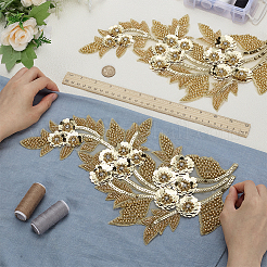 2Pcs Flower Polyester Organza Cloth Patches&nbsp;FIND-FG0004-95A