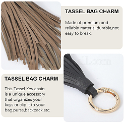 2Pcs 2 Colors PU Leather Tassel Pendan Keychains&nbsp;FIND-CL0001-88A