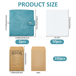 5 Inch PU Leather Cover Garden Seed Storage Organizer 2-Ring Binder Album&nbsp;DIY-FH0009-80A